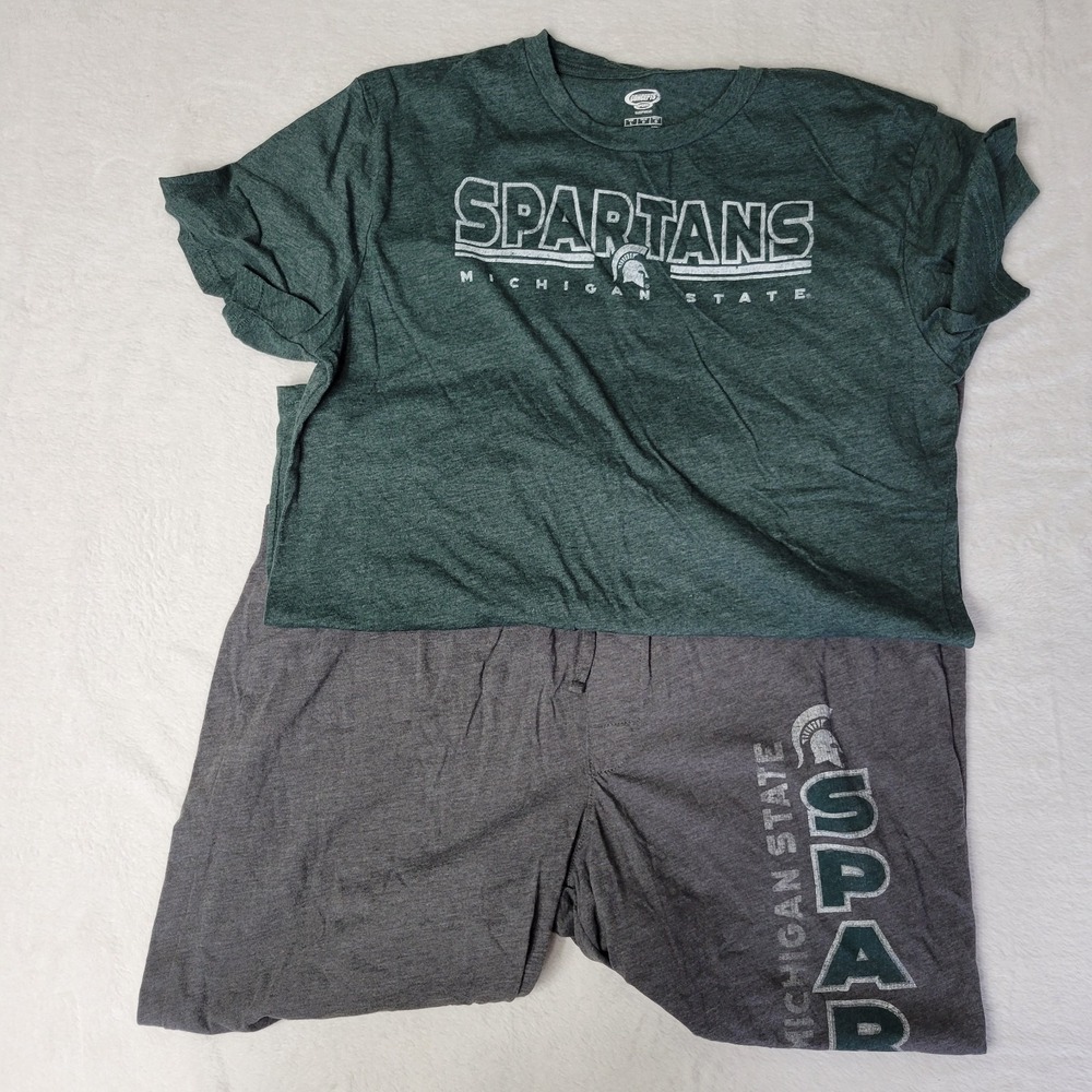 MICHIGAN STATE SPARTANS MENS Large SLEEP LOUNGE PAJAMA PANT SHIRT SET Football‎